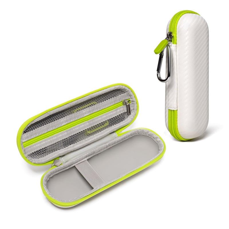 Nincha Compact Travel Trimmer Case for Hybrid Electric Trimmer and Shaver, Face + Body Groomer QP2724/90, QP2834/70, QP1924/70, QP6531/70, QP4631/90, Hard Carrying Case, White&Limegreen - Image 1
